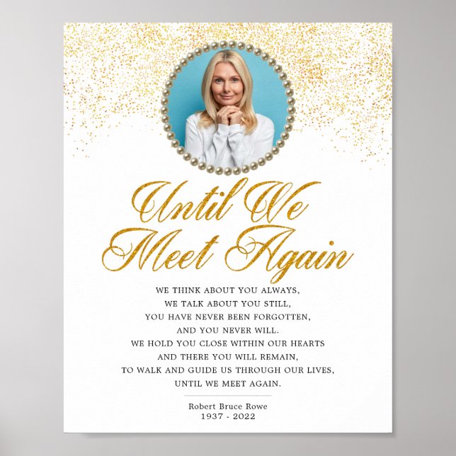 Póster Elegante Rótulo de poema funerario fotográfico (Frente)