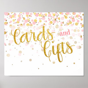 Póster Elegante Rótulo de Regalos de Regalos de Confetti