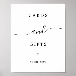 Póster Elegante Rótulo de tabla de tarjetas de guiones de
