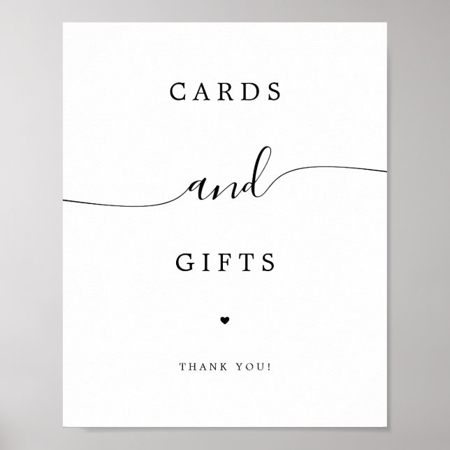 Póster Elegante Rótulo de tabla de tarjetas de guiones de (Frente)