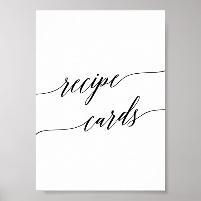 Póster Elegante Rótulo de tarjetas de recetas de caligraf (Frente)