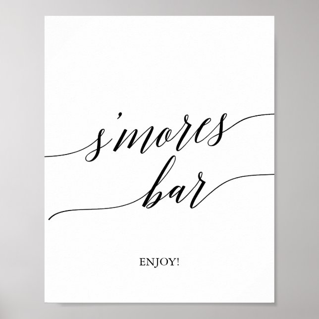 Póster Elegante Rótulo del bar S'mores de la caligrafía n (Frente)