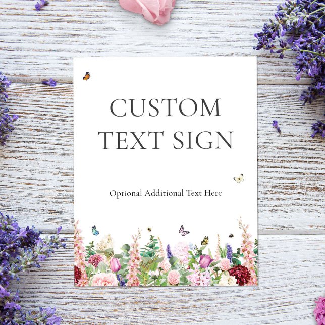 Póster Elegante Rótulo Floral & Butterflies Bridal Shower (Subido por el creador)