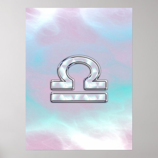 Póster Elegante Rótulo Libra Zodiac Madre del Estilo de l (Frente)