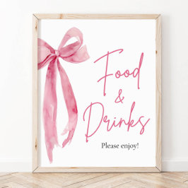 Póster Elegante Rótulo Rubor moderno de comida y bebida r