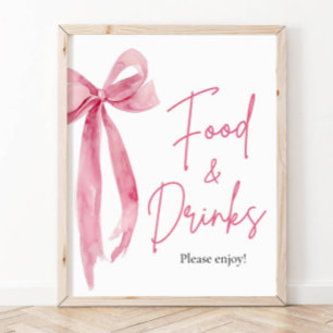 Póster Elegante Rótulo Rubor moderno de comida y bebida r