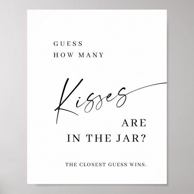 Póster Elegante Rótulo simple de ducha de novia Minimalis (Frente)