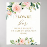 Póster Elegante Rubor Floral Bouquet Flower Bar<br><div class="desc">Elegante Rótulo Rubor Floral Bouquet Flower Bar</div>