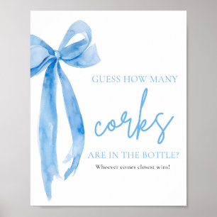 Póster Elegante Rubor Pink Bow Adivinan Cuántos Corks Jue
