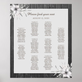 Póster Elegante rústico gris. Poster de la tabla de asien