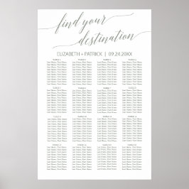 Póster Elegante Sage Green Calligraphy Travel Plan