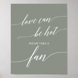 Póster Elegante Sage Green Love Puede Ser Hot Boda Fan