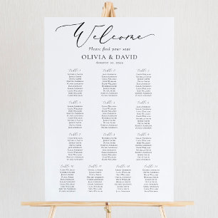 Póster Elegante Script 13 Tablas Carta de bienvenida de a