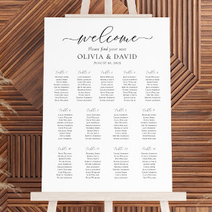 Póster Elegante Script 13 Tablas Carta de bienvenida de a