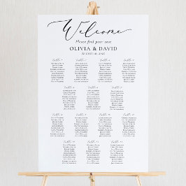 Póster Elegante Script 14 Tablas Carta de bienvenida de a