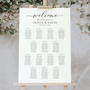 Póster Elegante Script 14 Tablas Carta de bienvenida de a