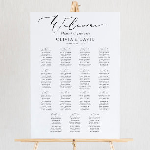 Póster Elegante Script 15 Tablas Carta de bienvenida de a