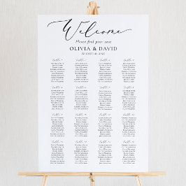 Póster Elegante Script 16 Tablas Carta de bienvenida de a