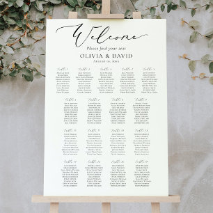 Póster Elegante Script 17 Tablas Carta de bienvenida de a