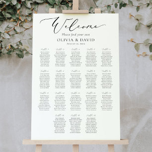 Póster Elegante Script 18 Tablas Carta de bienvenida de a
