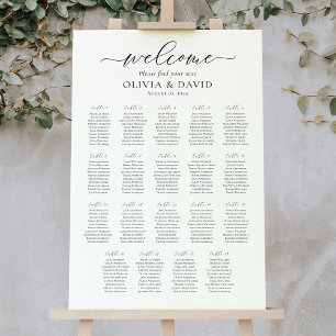 Póster Elegante Script 19 Tablas Carta de bienvenida de a