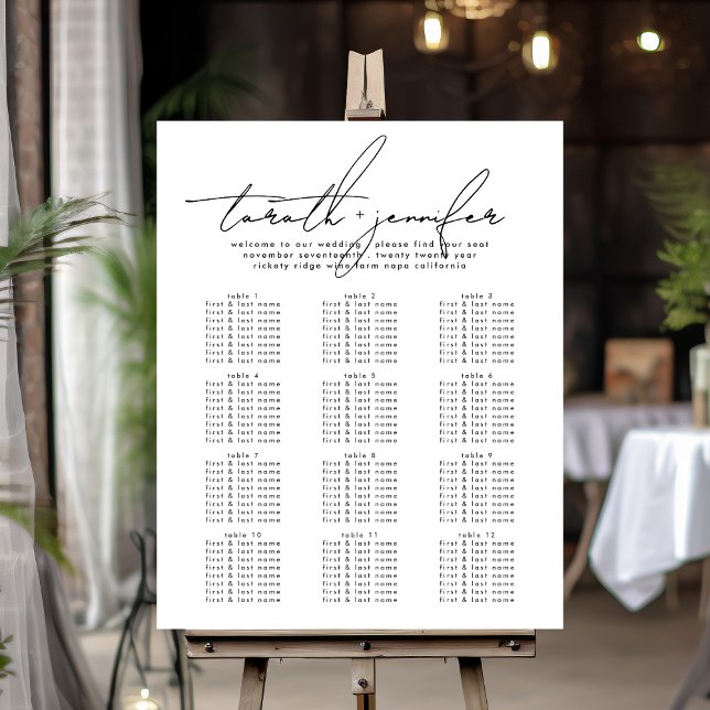 Póster Elegante Script Nombres Elegantes Asientos de Boda (Subido por el creador)