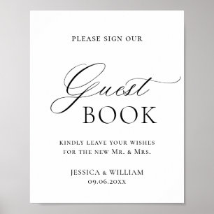 Póster Elegante, sencillo y Minimalista Rótulo Boda de li