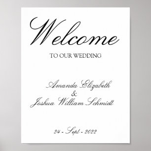 Póster elegante, sencillo y moderno signo de bienvenida B