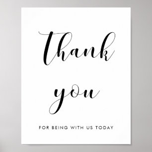 Póster Elegante signo boda de Thnank en blanco y negro