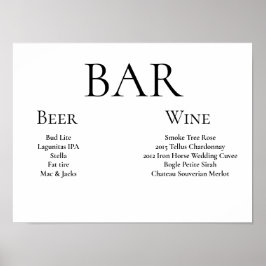 Póster Elegante signo de barra de bodas