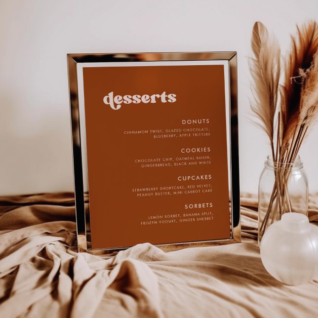Póster Elegante signo de barra de postres Boda Naranja qu (Subido por el creador)