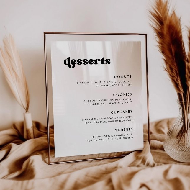 Póster Elegante signo de barra de postres retro Boda (Subido por el creador)