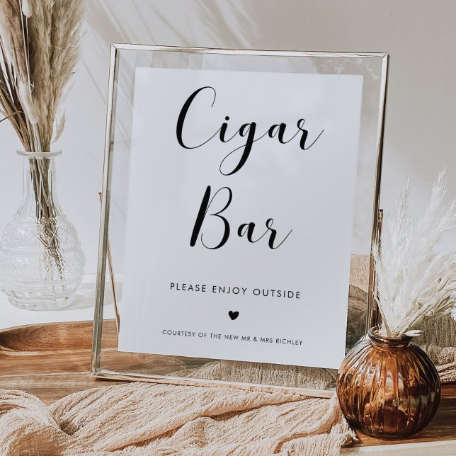 Póster Elegante signo de barra de puros negro y blanco Bo (Subido por el creador)