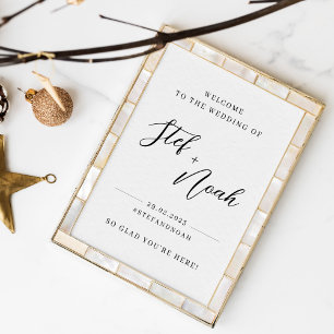 Póster Elegante signo de bienvenida Boda Minimalista mode