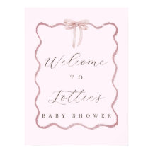 Elegante signo de bienvenida de Baby Shower Chica 