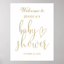 Elegante Signo de bienvenida de Baby Shower con gu