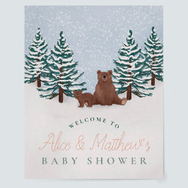 Póster Elegante signo de bienvenida de Baby Shower para o