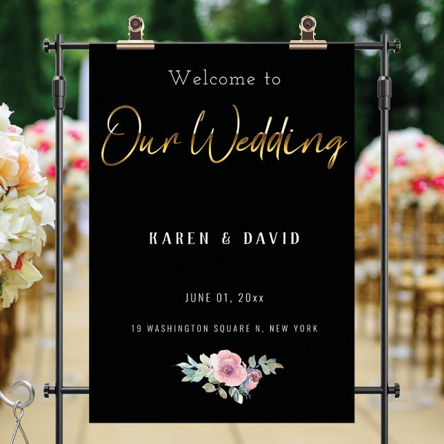 Póster Elegante signo de bienvenida de Boda de escritura  (Subido por el creador)