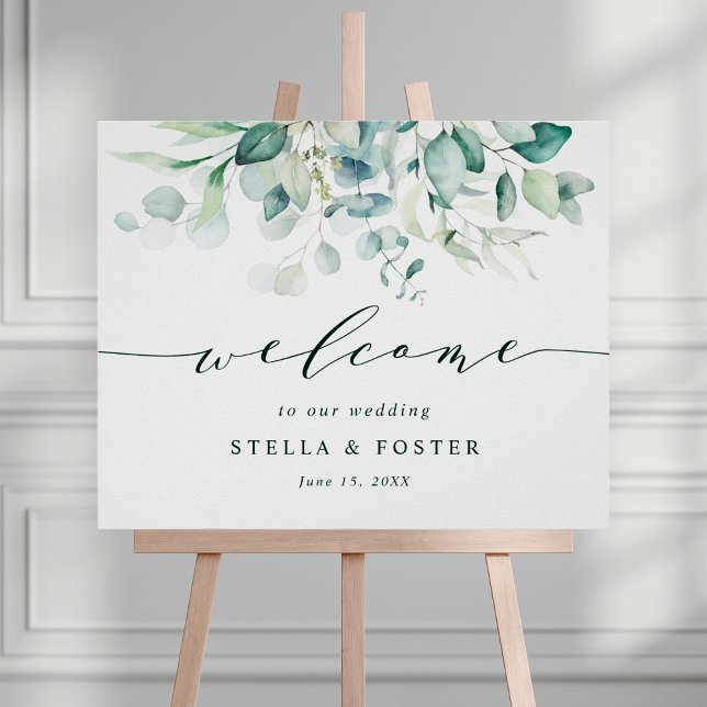 Póster Elegante signo de bienvenida de Boda de follaje ve (Subido por el creador)