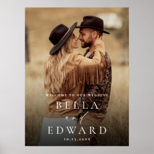 Póster Elegante signo de bienvenida de Boda fotográfico M