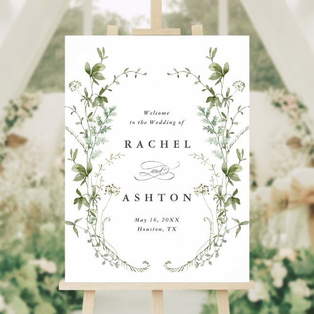 Póster Elegante signo de bienvenida de Boda Wildflowers (Subido por el creador)