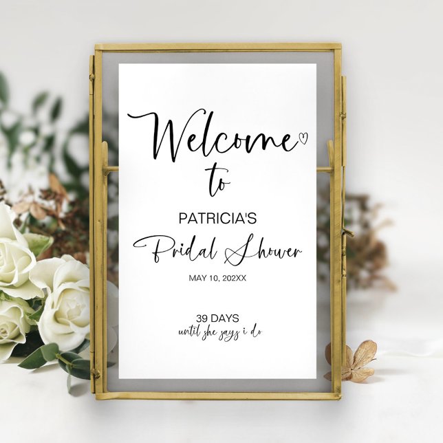 Póster Elegante signo de bienvenida de ducha de novia Min (Subido por el creador)