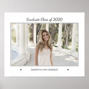 Póster Elegante signo de bienvenida de graduación de foto