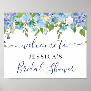 Póster Elegante signo de bienvenida de hidrangea BRIDAL D