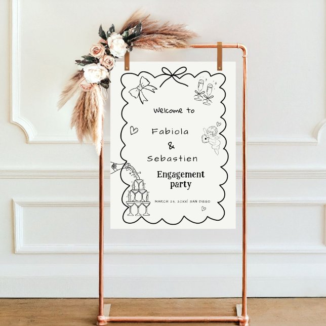 Póster Elegante signo de bienvenida de la fiesta de compr (Subido por el creador)