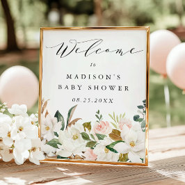 Póster Elegante signo de bienvenida de Magnolia Baby Show