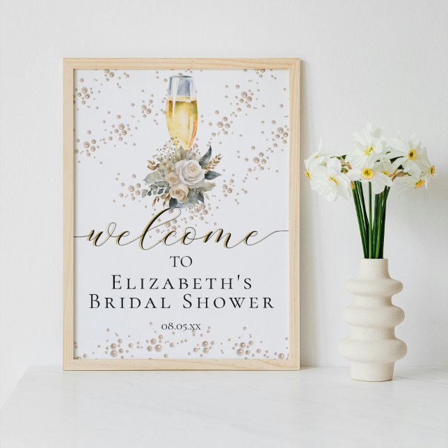Póster Elegante signo de bienvenida de Perlas y Guión Pro (Subido por el creador)