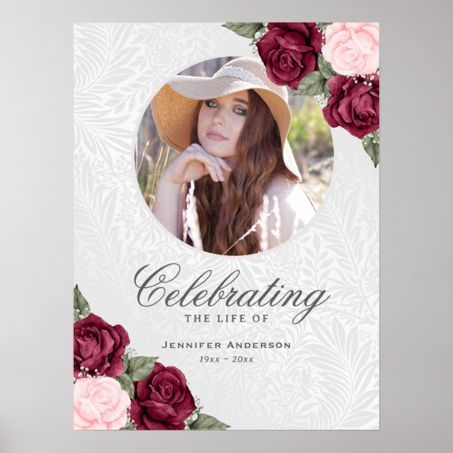 Póster Elegante signo de bienvenida de recuerdo de fotos  (Frente)