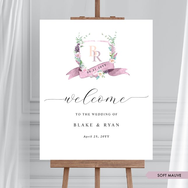 Póster Elegante signo de bienvenida del Boda de Monograma (Subido por el creador)