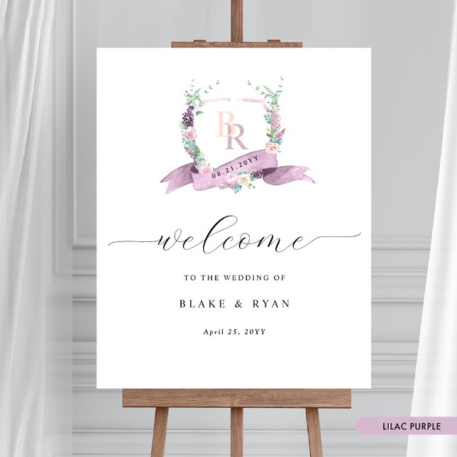 Póster Elegante signo de bienvenida del Boda del monogram (Subido por el creador)